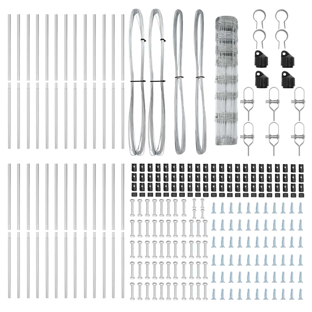 Wildzaun Silber 50 x 1 m Verzinkter Stahl